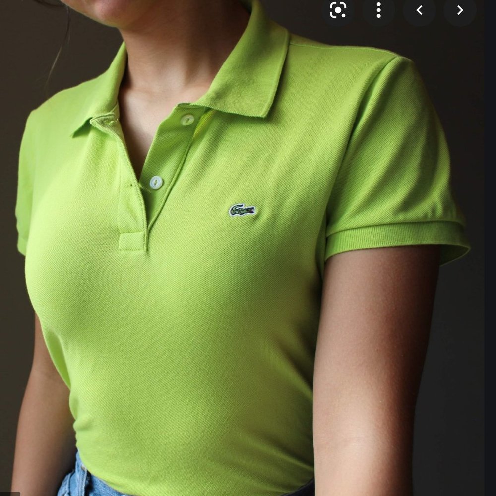 Green Lacoste polo
